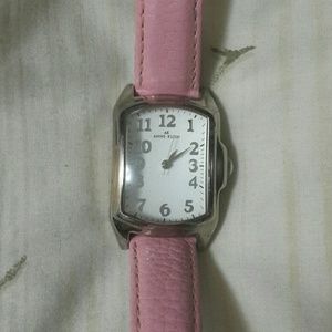 Pink Anne Klein Genuine Leather Watch